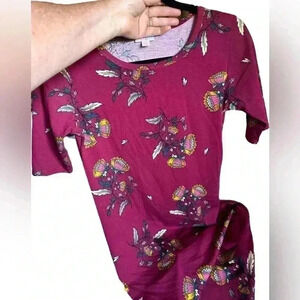 Lularoe XS wine colored floral Julia pencil dress. NWT.